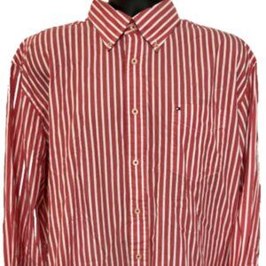Tommy Hilfiger XL Long cuffed Sleeve Striped Button Down Collared Cotton Shirt